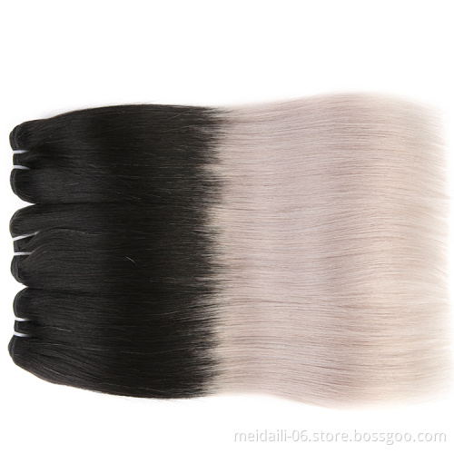 8 A Brazilian Hair Extension Colored Ombre Straight Hair Bundles, Silky Straight Wave Hair Bundle Vendors